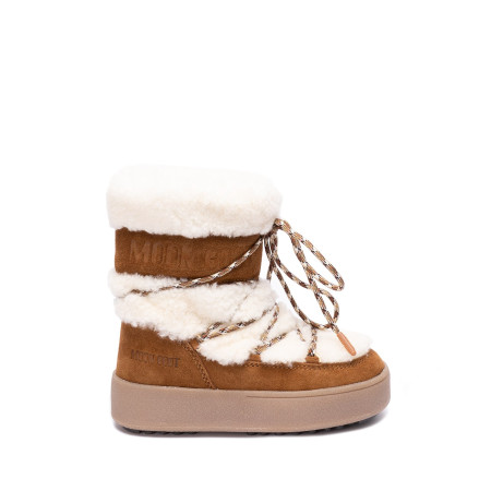 MOON BOOT JTRACK SHEARLING WHISKY OFF WHITE 30-33
